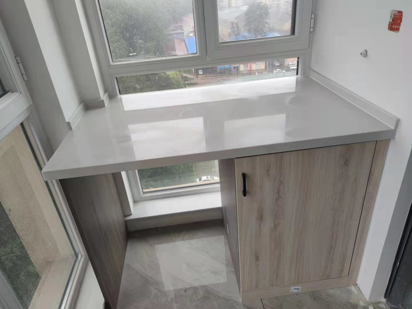 釜山府邸 厨房台面安装 橱柜定制工程实拍